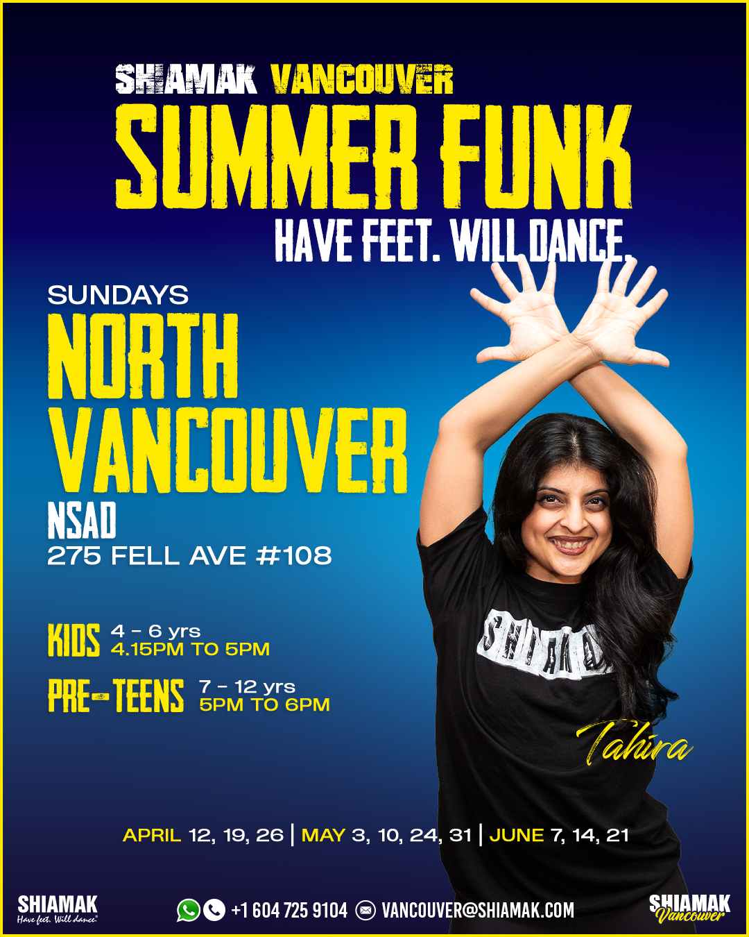 North Vancouver kids and pre-teens schedule