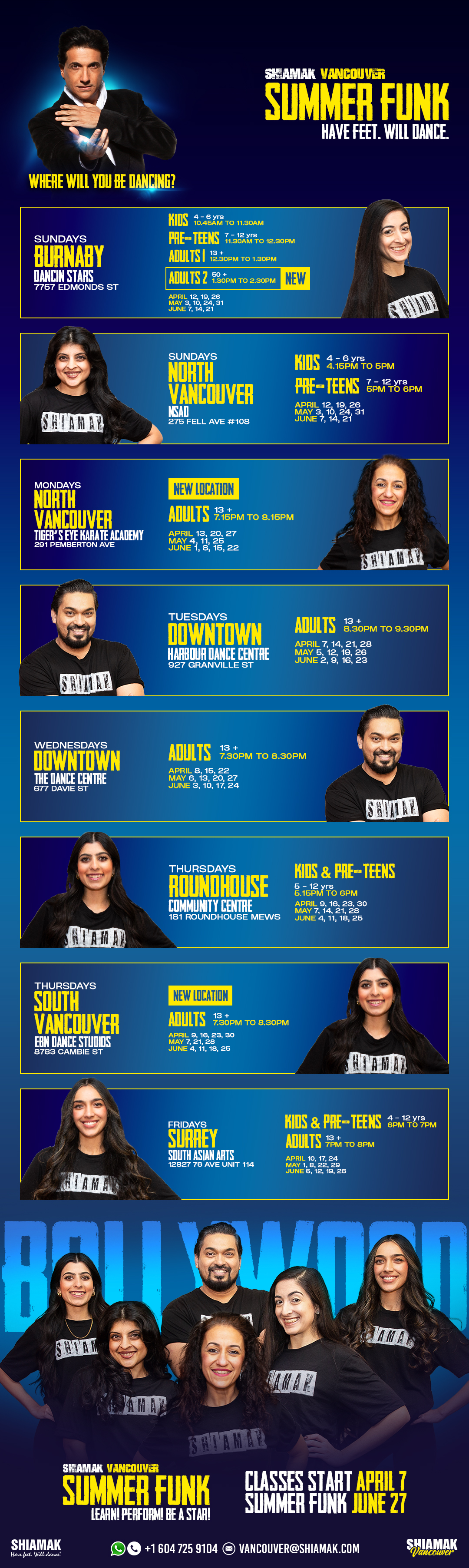 Main Vancouver schedule